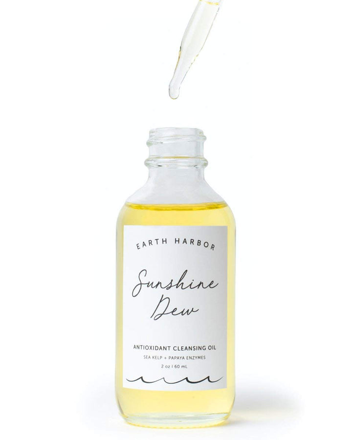 Earth Harbor | SUNSHINE DEW Antioxidant Cleansing Oil - Deep Cleanse & Makeup Remover | Papaya Enzymes + Sea Kelp | Plant-Derived and Cruelty-Free | 2 fl oz