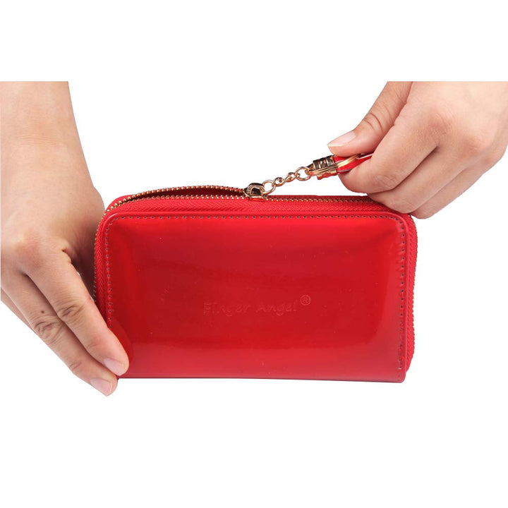 FingerAngel 24Slots Nail Stamping Plate Holder Shimmer Laser Rainbow Siliver Color Case Bag Round Square Rectangle Stamp Plate Organizer