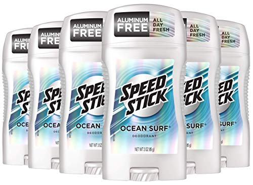 Speed Stick Underarm Deodorant for Men, Aluminum Free, Ocean Surf - 3 Ounce (Pack of 6)