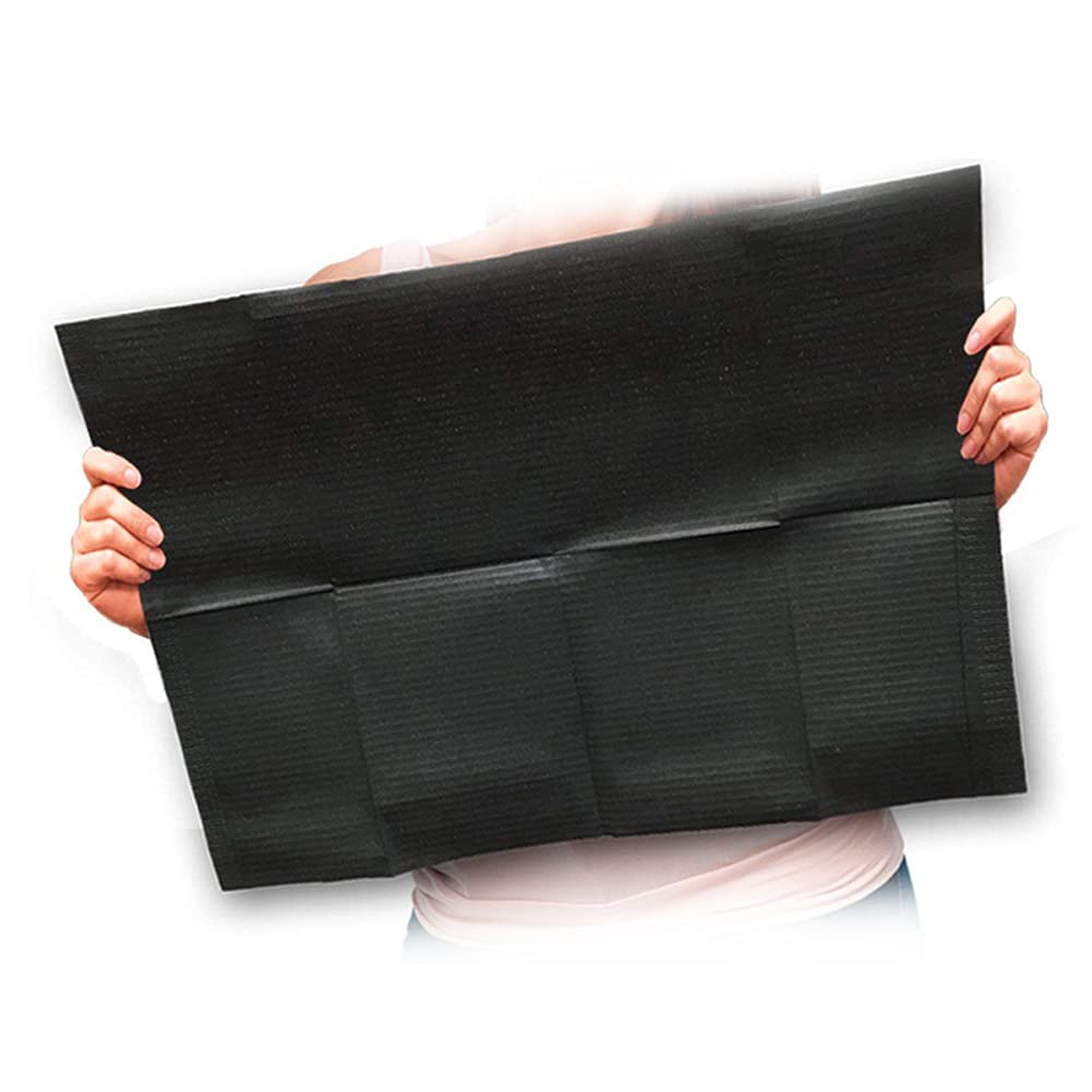 lasenersm 25 Pieces Disposable Tattoo Bibs 3 Ply Dental Bibs Patient Bibs Tattoo Table Covers Clean Pad Tattoo Tray Covers Tattoo Table Mat Tattoo Supplies(Black)