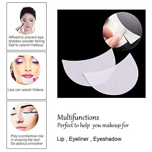 LKE 100 Pcs Eyeshadow Shields Professional Lint Free Under Eye Eyeshadow Gel Pad Patches For Eyelash Extensions/Lip Makeup