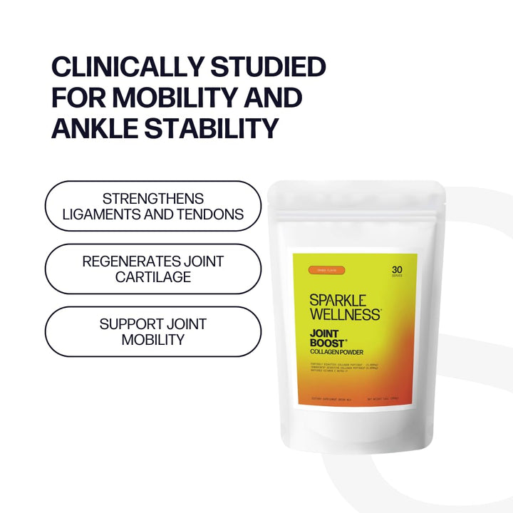 Sparkle Wellness Joint Boost (Orange) [30-Serves] | Collagen Powder Supplement with FORTIGEL & TENDOFORTE Collagen Peptides & Calcium Ascorbate Vitamin C | Supports Joint Mobility