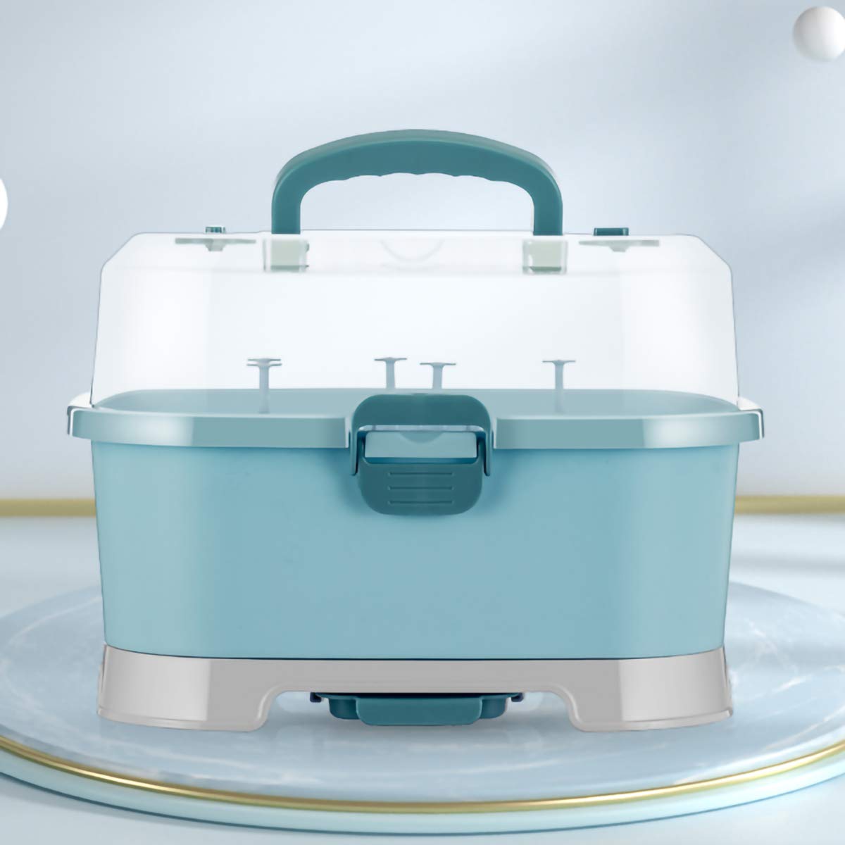 Baby Bottle Drying Rack Storage, Large Nursing Bottle Storage Box Organizer with Cover, Portable Kitchen Cabinet Organizer, Durable countertop Dryer