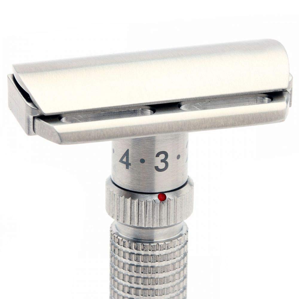 Rex Supply Company, Ambassador Adjustable 100% Stainless Steel Double Edge Safety Razor - Made in the USA