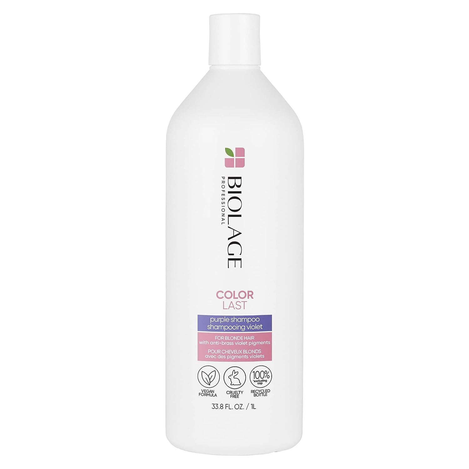 Biolage Color Last Purple Shampoo | Neutralizes Brass & Unwanted Yellow Tones | With Fig & Orchid | Paraben-Free | For Color Treated Hair | Vegan | Cruelty Free | Professional Shampoo | 33.8 Fl. Oz