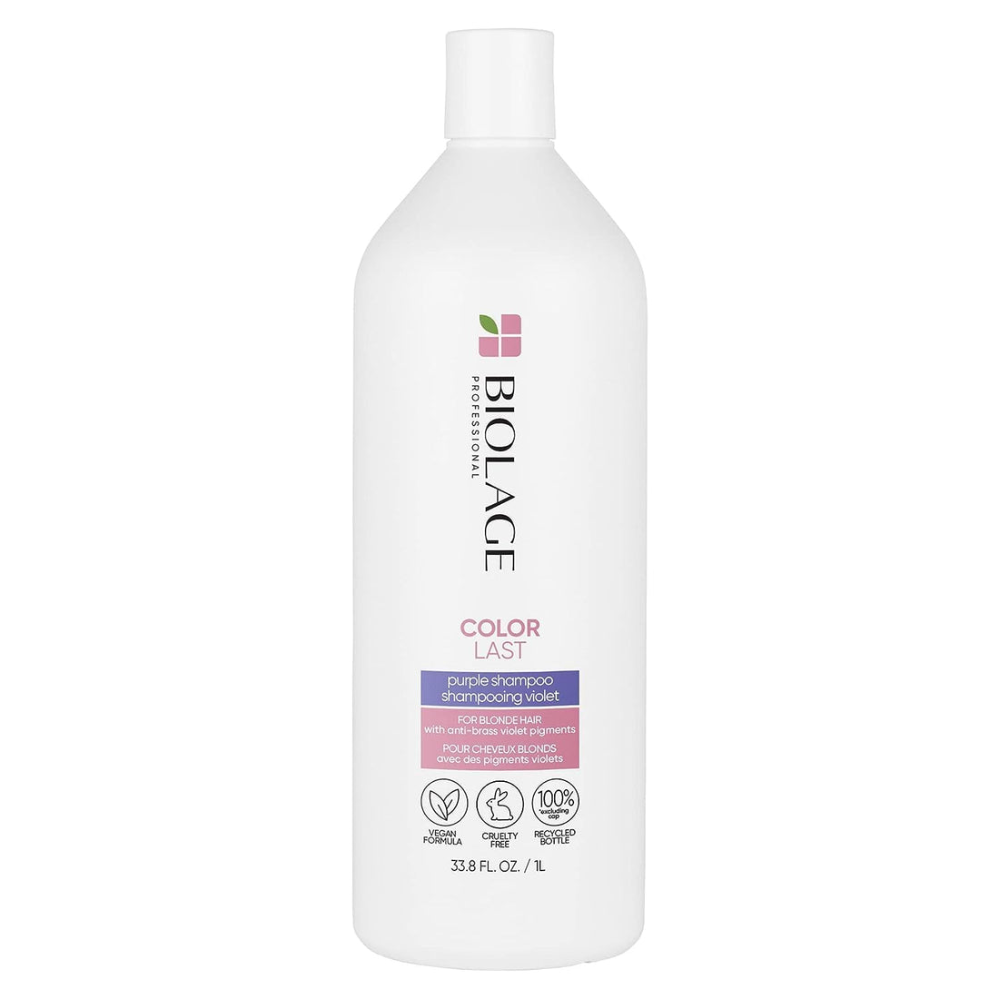 Biolage Color Last Purple Shampoo | Neutralizes Brass & Unwanted Yellow Tones | With Fig & Orchid | Paraben-Free | For Color Treated Hair | Vegan | Cruelty Free | Professional Shampoo | 33.8 Fl. Oz