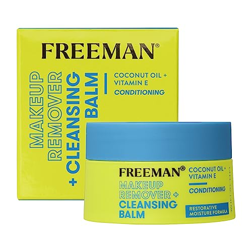 Freeman Makeup Remover + Cleansing Balm, Moisturizing & Nourishing Makeup Remover Balm, Coconut Oil & Vitamin E, Gently Removes Tough Makeup & Cleanses, 1.4 fl.oz./ 42 mL Jar, 1 Count