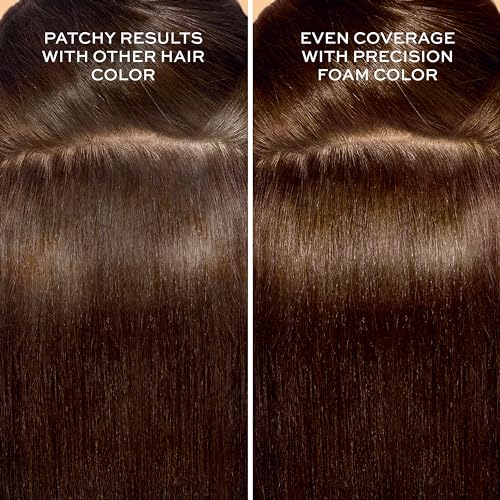 John Frieda Precision Foam Colour, Dark Natural Brown 4N, Full-coverage Hair Color Kit, Anti-Fade Gray Coverage, Deep Color Saturation Hair Dye, 1 Application