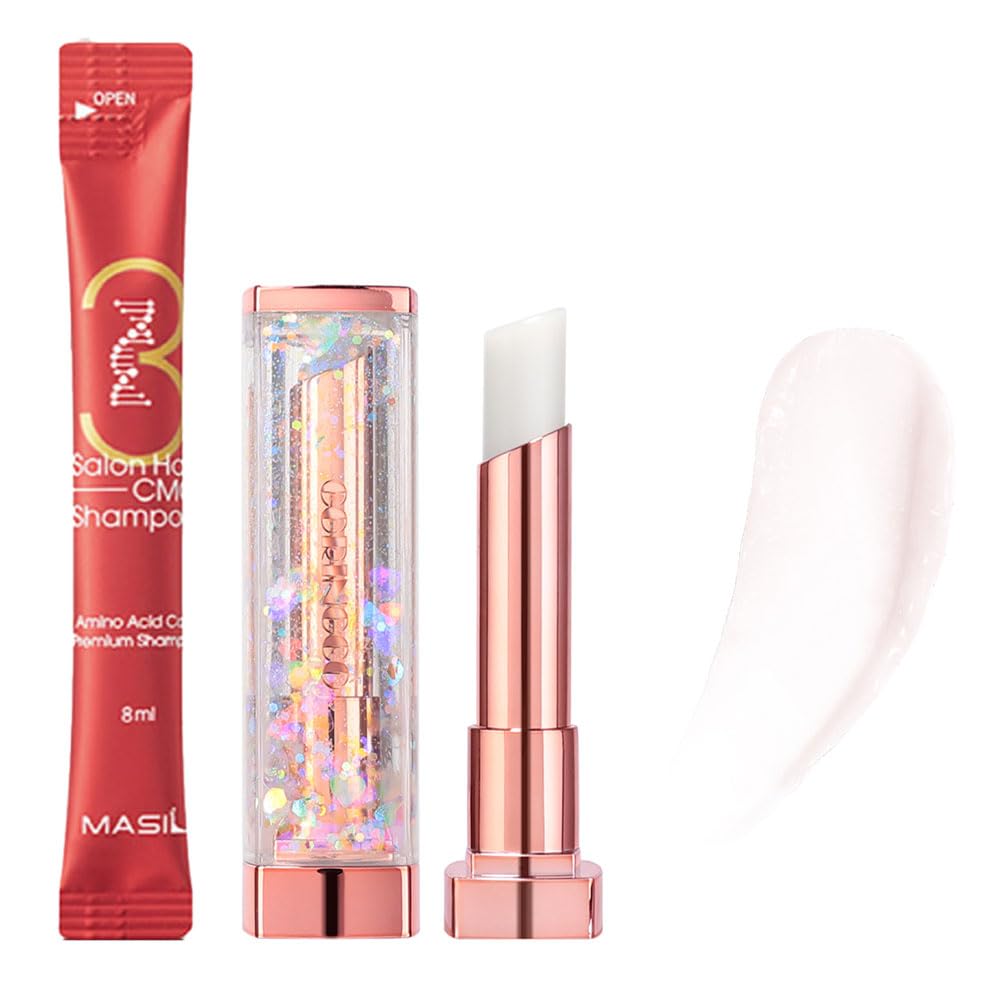 CORINGCO Sparkle Cute Lip Balm, Color Changing, Moisturizing, Shimmery Finish, #03 Swan Lake