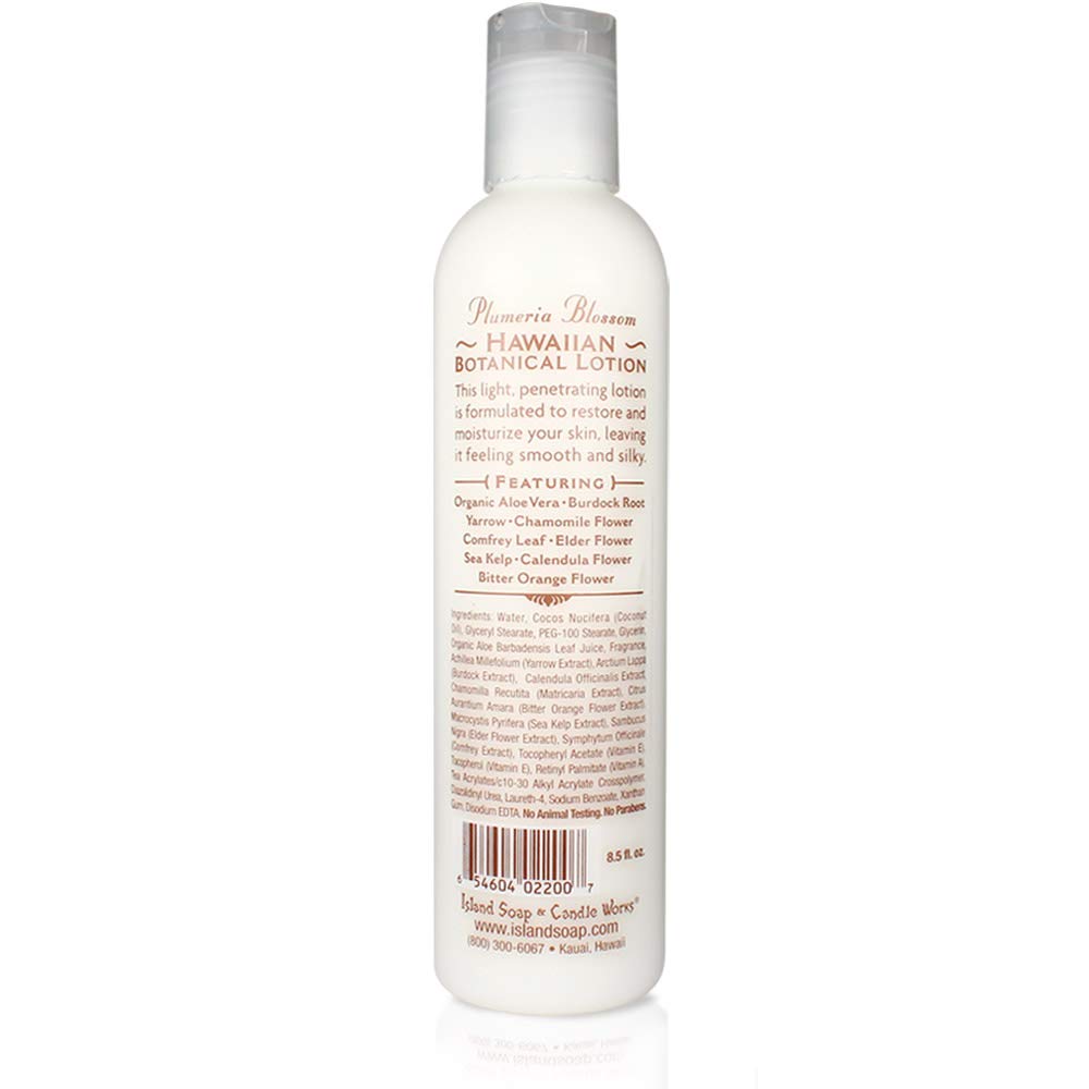 Island Soap & Candle Works Lotion, Plumeria Blossom, 8.5 Ounce