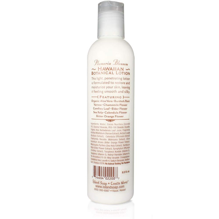 Island Soap & Candle Works Lotion, Plumeria Blossom, 8.5 Ounce
