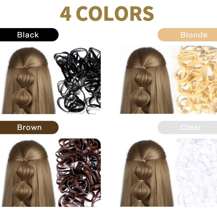 YGDZ Hair Ties, 1500pcs Mini Elastic Hair Bands with Organizer Box, Clear Hair Ties, Hair Accessories Set for Girls, Women, Neutral Colors