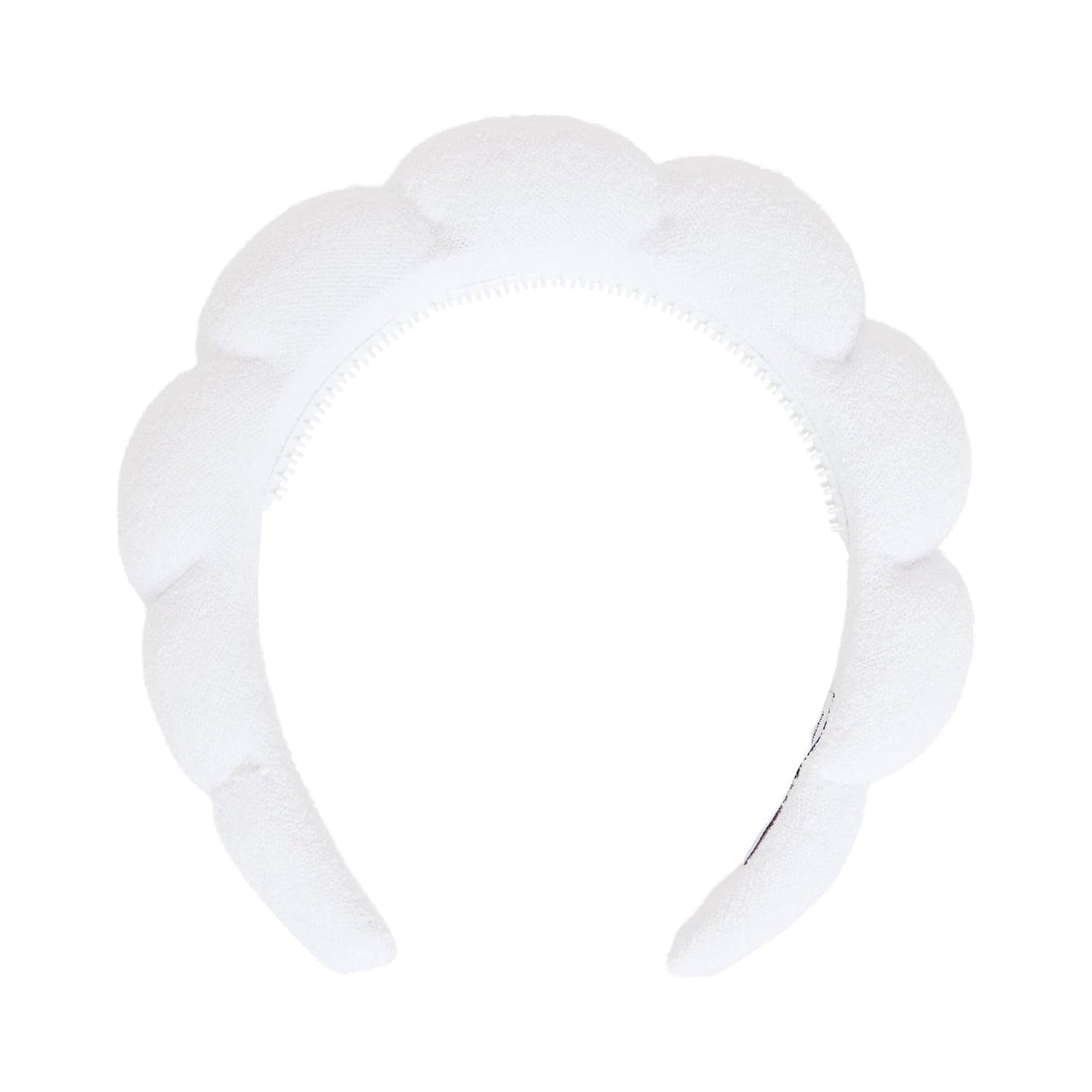 The Crème Shop Cloud Bubble Headband Fiji Clouds, Spa Headband for Washing Face, Skincare Headbands (White)