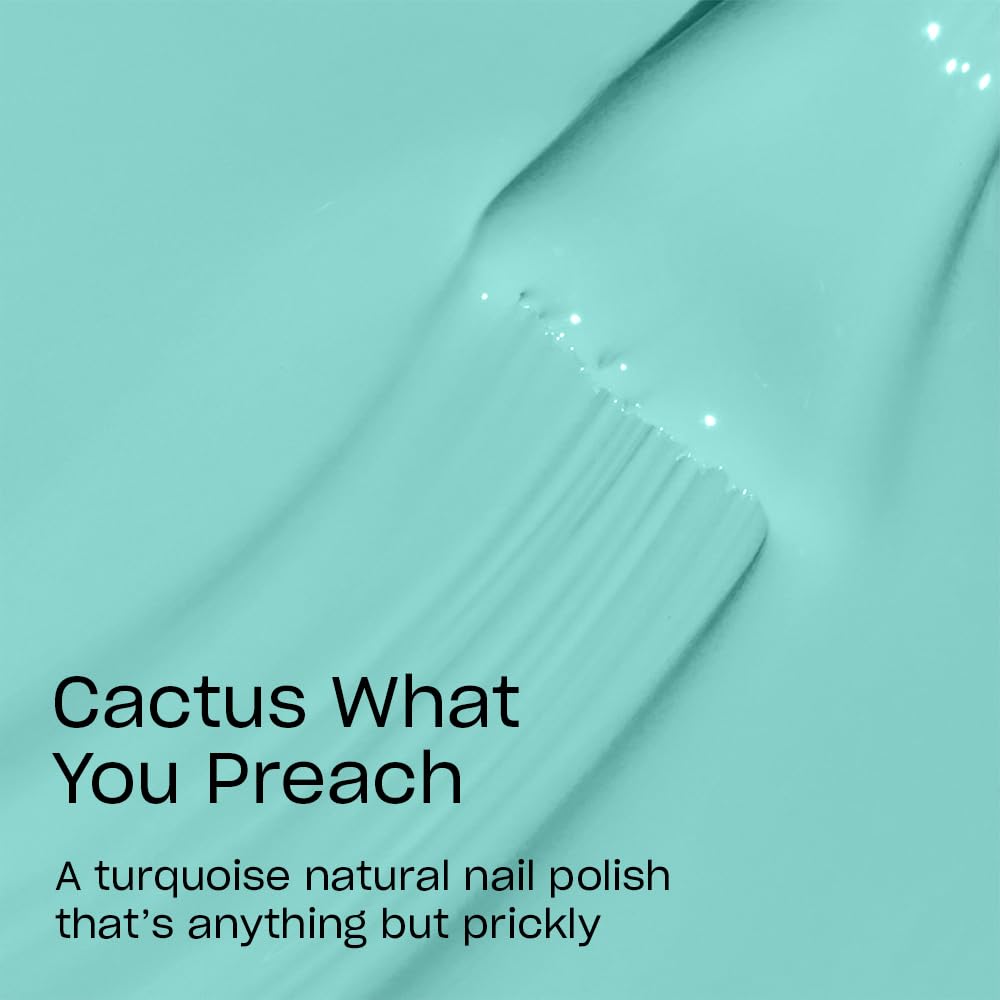 OPI Nature Strong Cactus What You Preach | Opaque Bright Blue Crème Natural Origin Nail Polish | Plant Based, Vegan, Cruelty Free