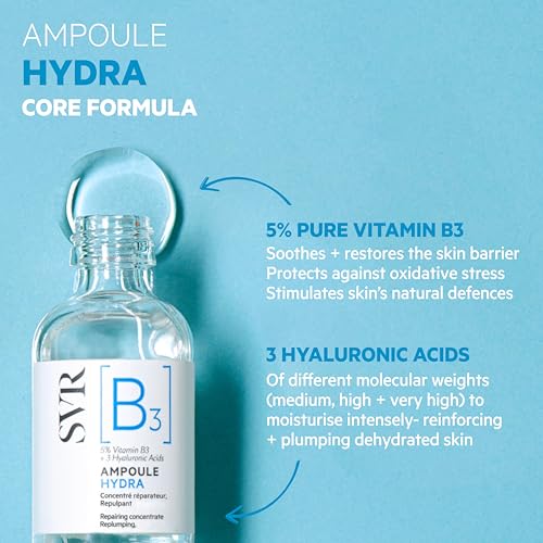 SVR [B3] Concentrate Hydra Plumping Face Serum With Niacinamide And 3 Types Of Hyaluronic Acid. Moisturize, Visibly Plumps And Reduces The Appearance Of Fine Lines. Fragrance Free Care, 1 Fl.oz.