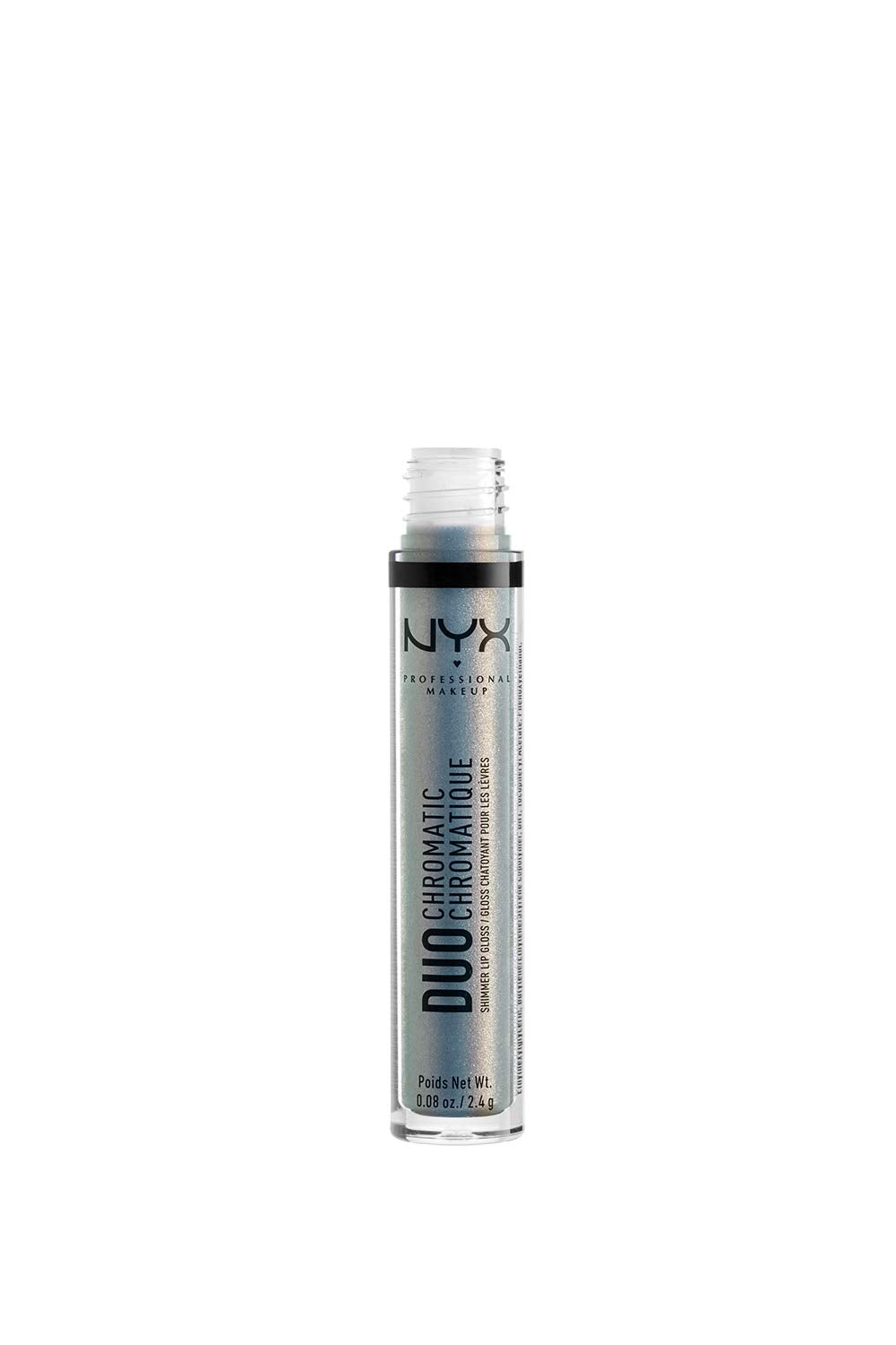 NYX PROFESSIONAL MAKEUP Duo Chromatic Lip Gloss - Day Club, Light Blue Base With Pink/Lavender Duo Chromatic Pearl