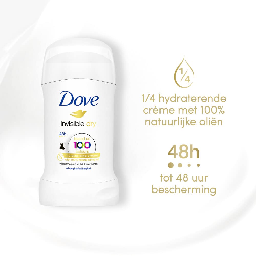 Dove Unisex Invisible Dry Stick Anti-Perspirant Deodorant Roll On 40Ml (black), Pack Of 1