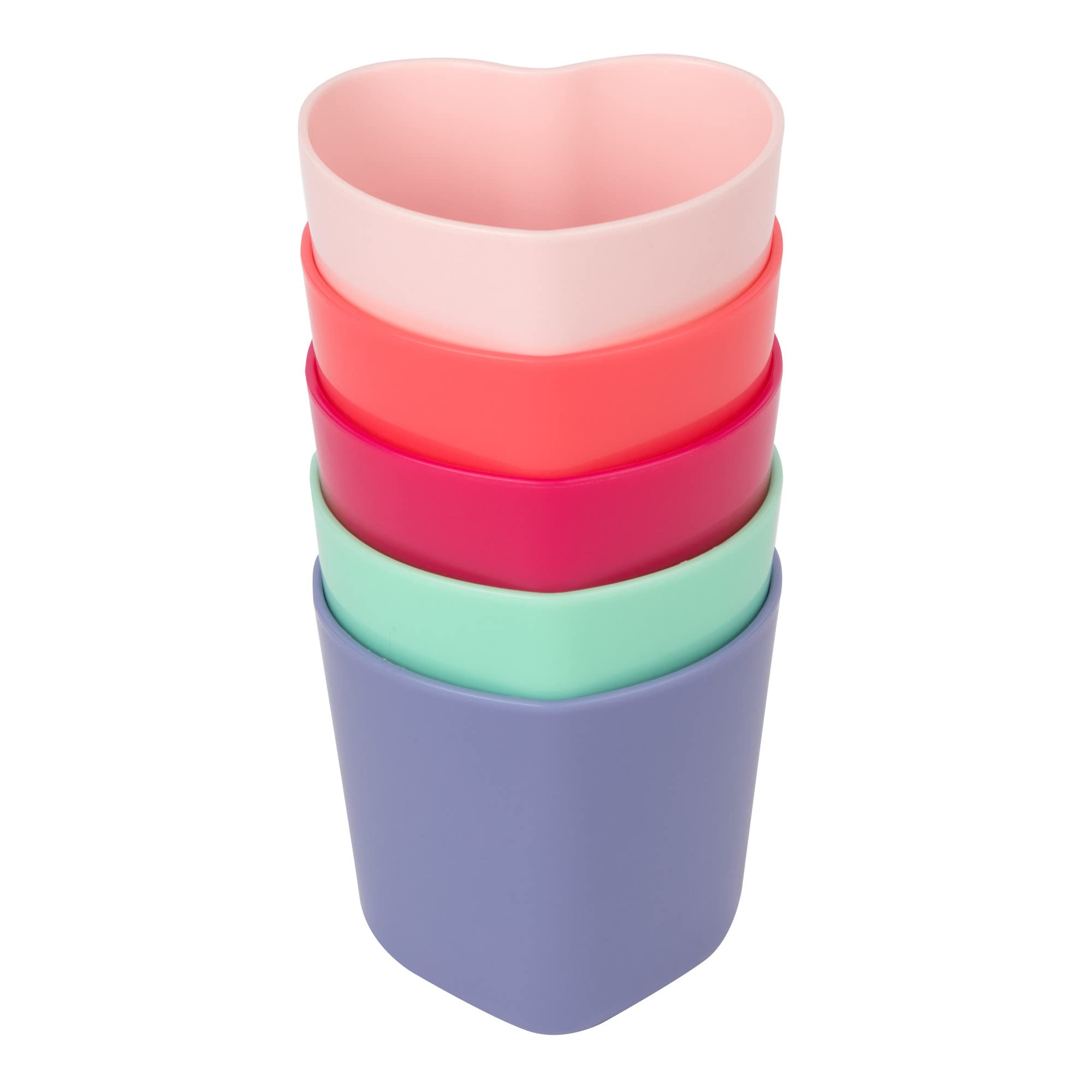The First Years Heart Shaped Toddler Cups - Training Toddler Cups for Snacks and Drinks - Toddler Easter Basket Stuffers - Heart Shaped Baby Training Cup - 6 Oz - 5 Count