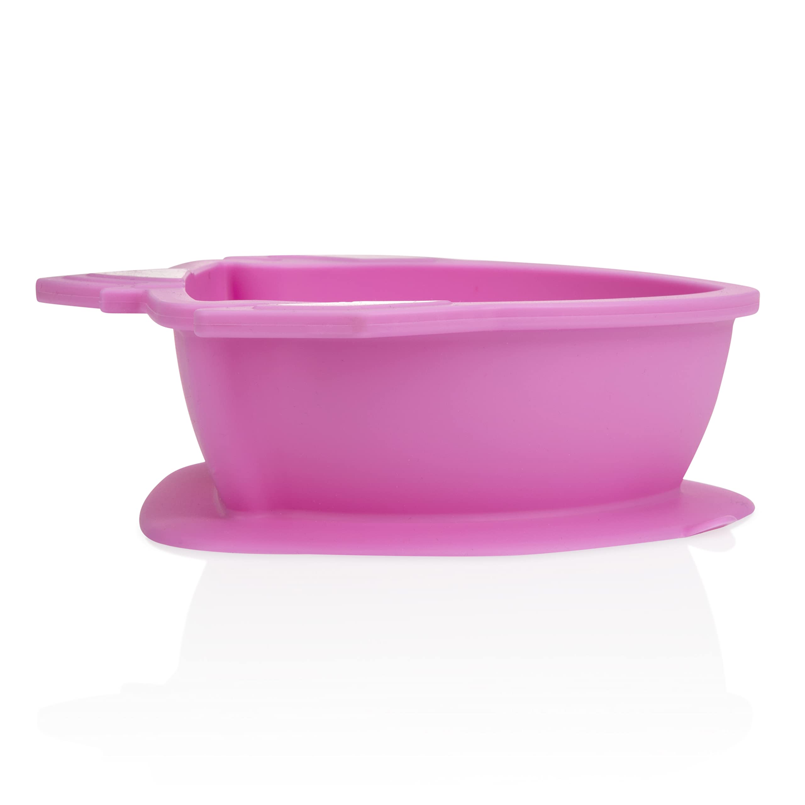 Nuby Sure Grip Silicone Rocket Bowl with Non Slip Base, 6m+, Pink