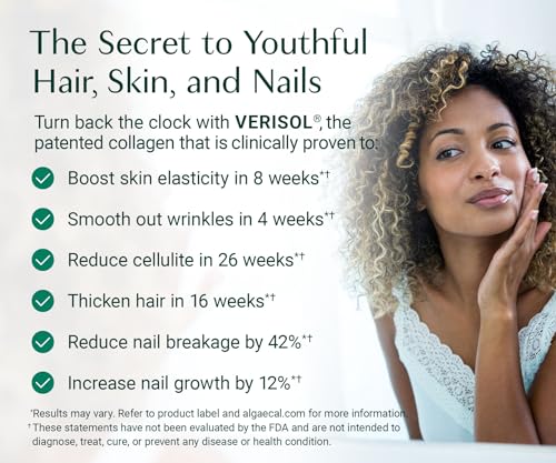 ALGAECAL Hydrolyzed Collagen Complete - Anti-Aging Formula Supported by 25 Clinical Studies, Patented Formulation Verisol, Fortibone & Fortigel, Multi Peptides Collagen, 60 Servings
