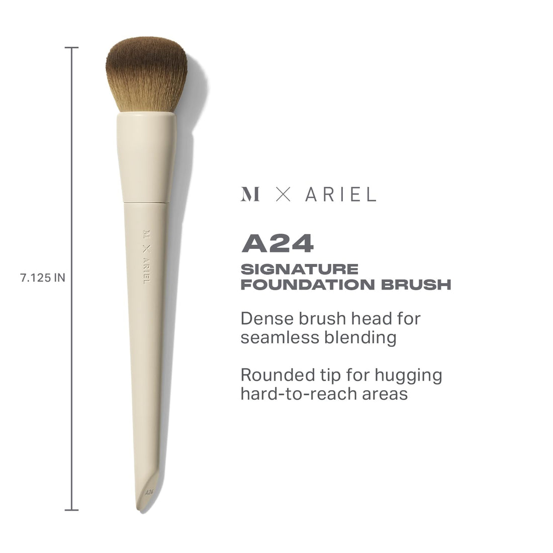 Morphe x Ariel Full Makeup Brush Collection - Includes A24 Foundation, A58 Cream Contour, A19 Dual-Ended Concealer, A14 Precision Setting, and A22 Blush Brushes (5 Piece Set)