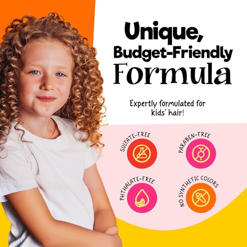 CurlyKids Super Detangle Kids Shampoo & Conditioner Set, Frizz-Free Care for Curly, Kinky, Wavy, and Frizzy Hair - Sulfate & Paraben-Free Hair Care