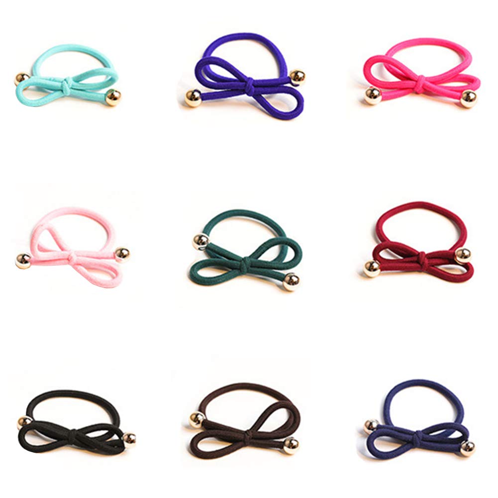 Casualfashion 20Pcs Elastic Hair Bow Ties Band Ponytail Holders Scrunchie Headband