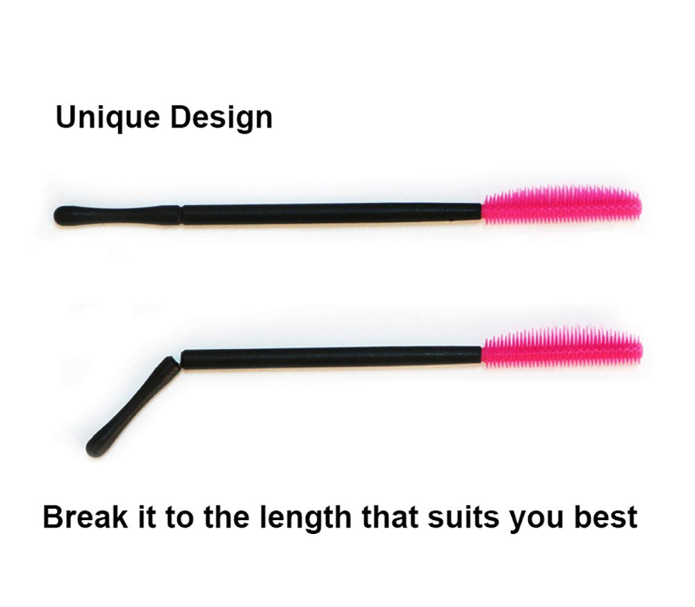 OKDEALS 250 Pieces Disposable Mascara Wands Silicone, Eyelash Brush, Makeup Mascara Applicators Kit, 5 Colors