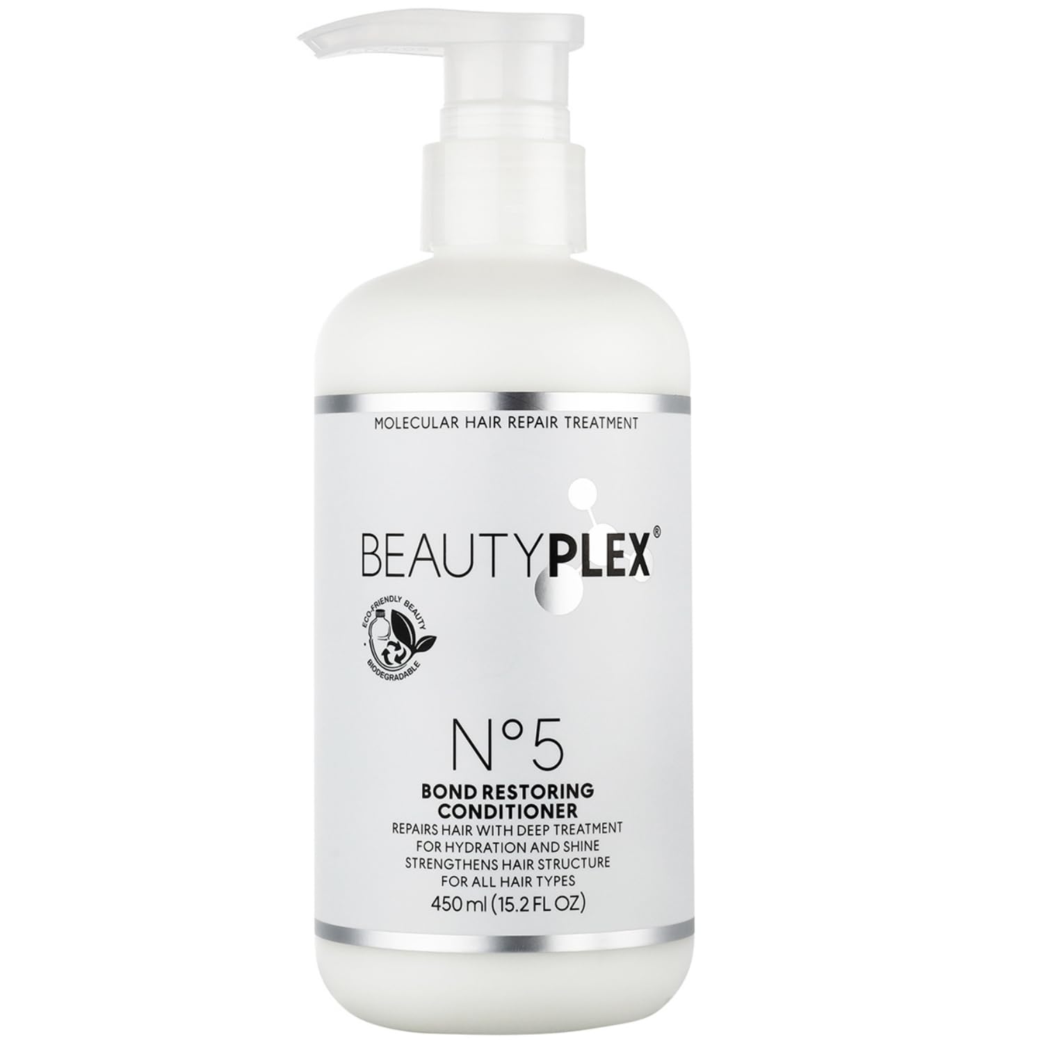 Beautyplex No 5 Bond Restoring Conditioner | Molecular Hair Repair Treatment | Strengthens, Nourishes, Moisturizes & Repairs Hair Structure. Shining, Softness, Anti-Frizz. 450ml. (15.2 oz)
