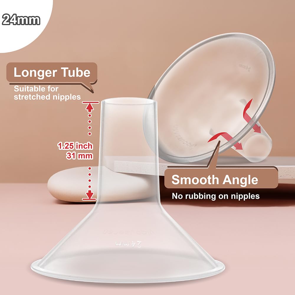 Nenesupply 24mm Flange Compatible with Medela Breast Pump Parts Replace 24mm Flange for Medela Accessories Compatible with Pump in Style Parts Symphony Swing Harmony Work with Personalfit Flex