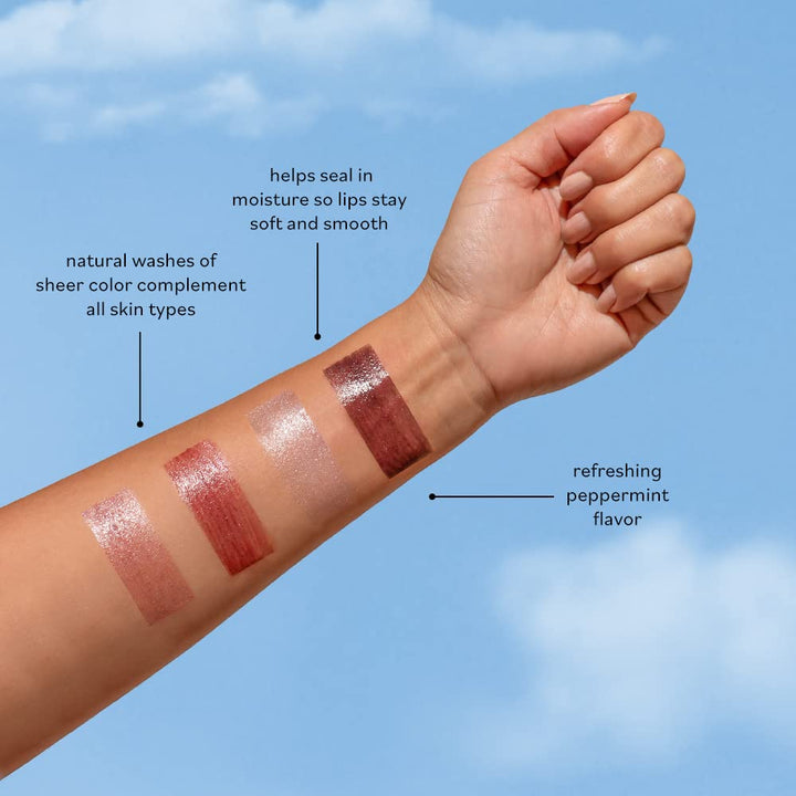 Organic Sky Pack Of 4 Assorted Colors With Beeswax, Coconut Oil Minty Organic Lip Plumper Tinted Moisturizer Balm