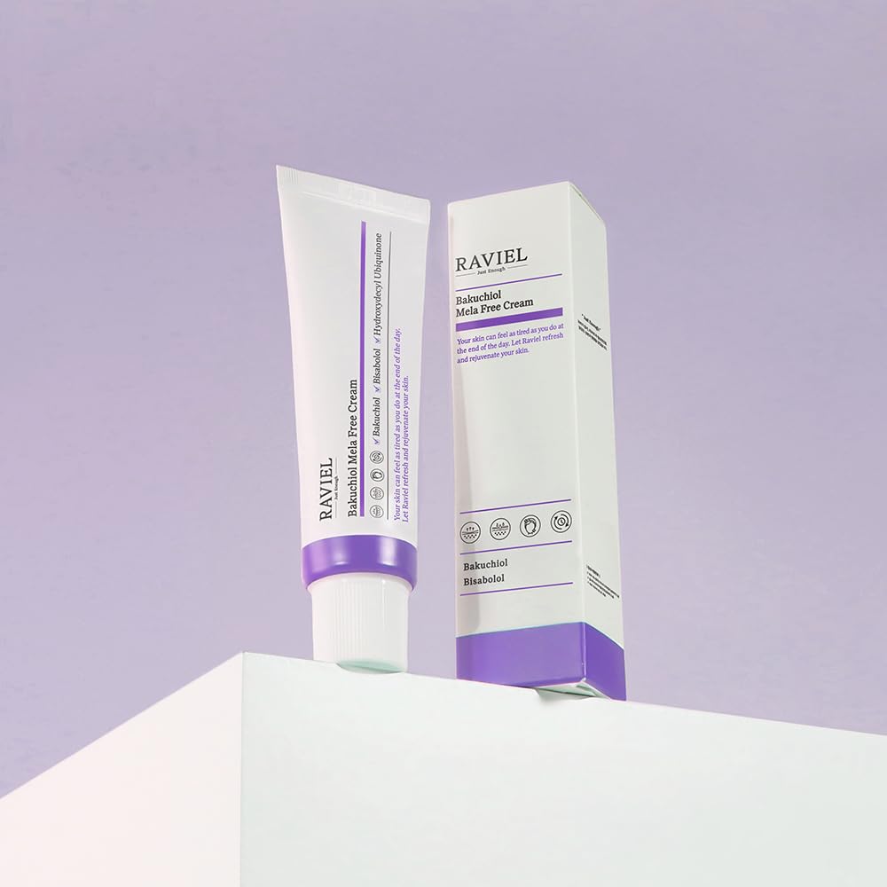 RAVIEL Bakuchiol Mela-Free Cream, Anti-Wrinkle,Melasma & Blemish Care | Dark spot remover | Clinically Tested for Melasma | Reduction with Vitamin Complex,Korean Skincare (1.7 fl oz, Pack of 1)