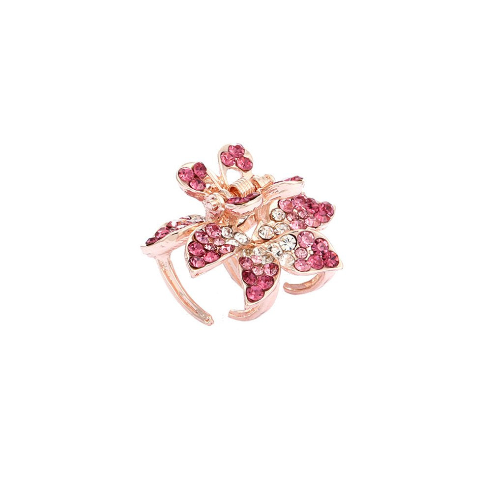 Casualfashion 4Pcs Fashion Crystal Leaf Style Mini Bangs Clips Small Rhinestone Hair Claws Hairpins for Women Girls 1.100.59 inch