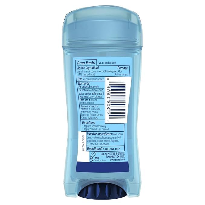 Secret Deodorant Outlast Clear Gel Completely Clean 2.6 Ounce (76ml) (3 Pack)