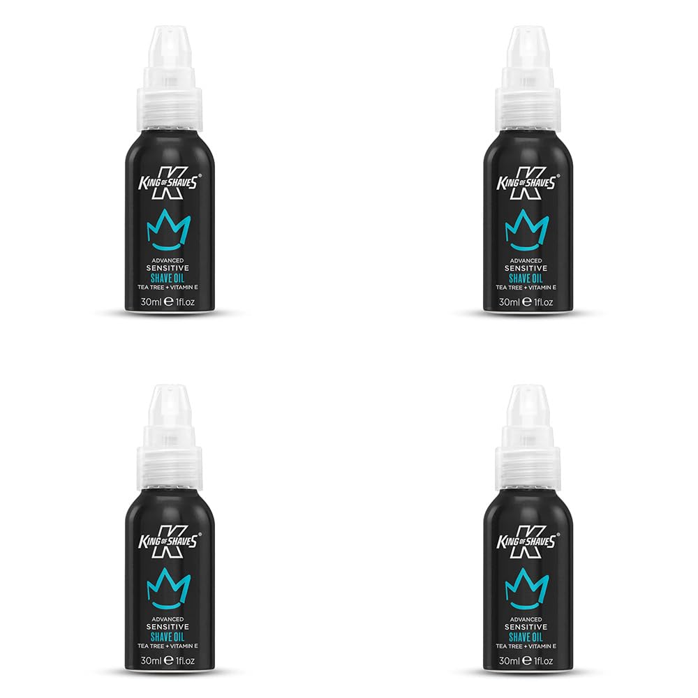 King of Shaves Sensitive Advanced Shaving Oil, Handy Pump 20 ml - Quad Pack