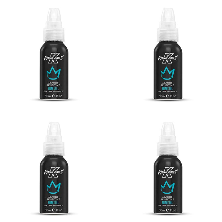 King of Shaves Sensitive Advanced Shaving Oil, Handy Pump 20 ml - Quad Pack