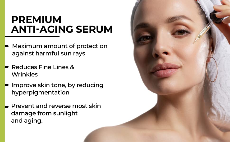 Advanced Vitamin CE Serum 20% - With Ferulic, Hyaluronic Acid, Highly Concentrated Anti Aging Formula For Discoloration, Rejuvenation & Brightness | Smooth Wrinkles