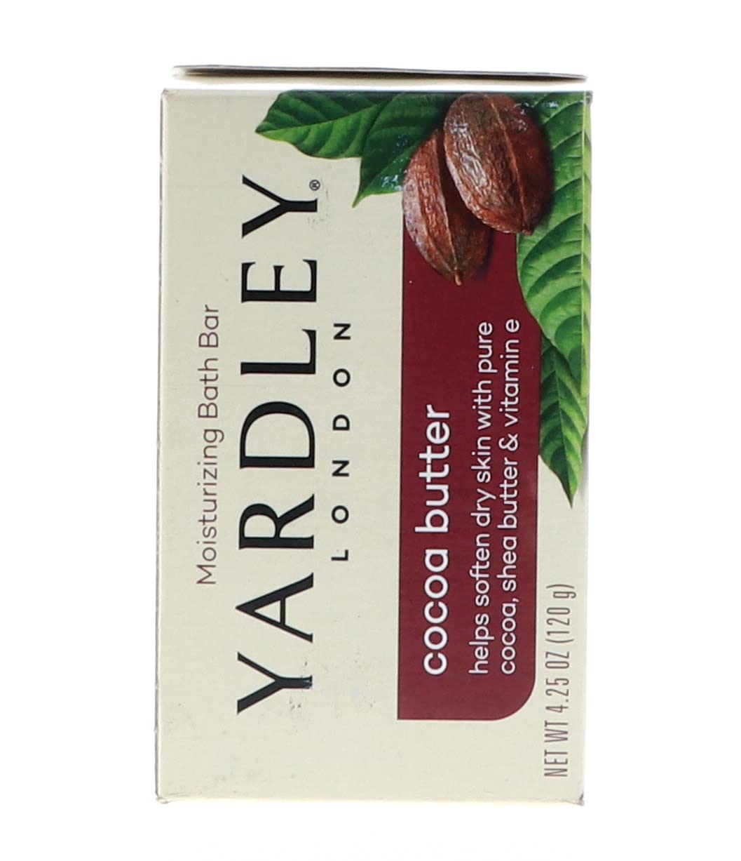 Yardley London Pure Cocoa Butter & Vitamin E Bar Soap, 4.25 Ounces /120 G (Pack of 6)