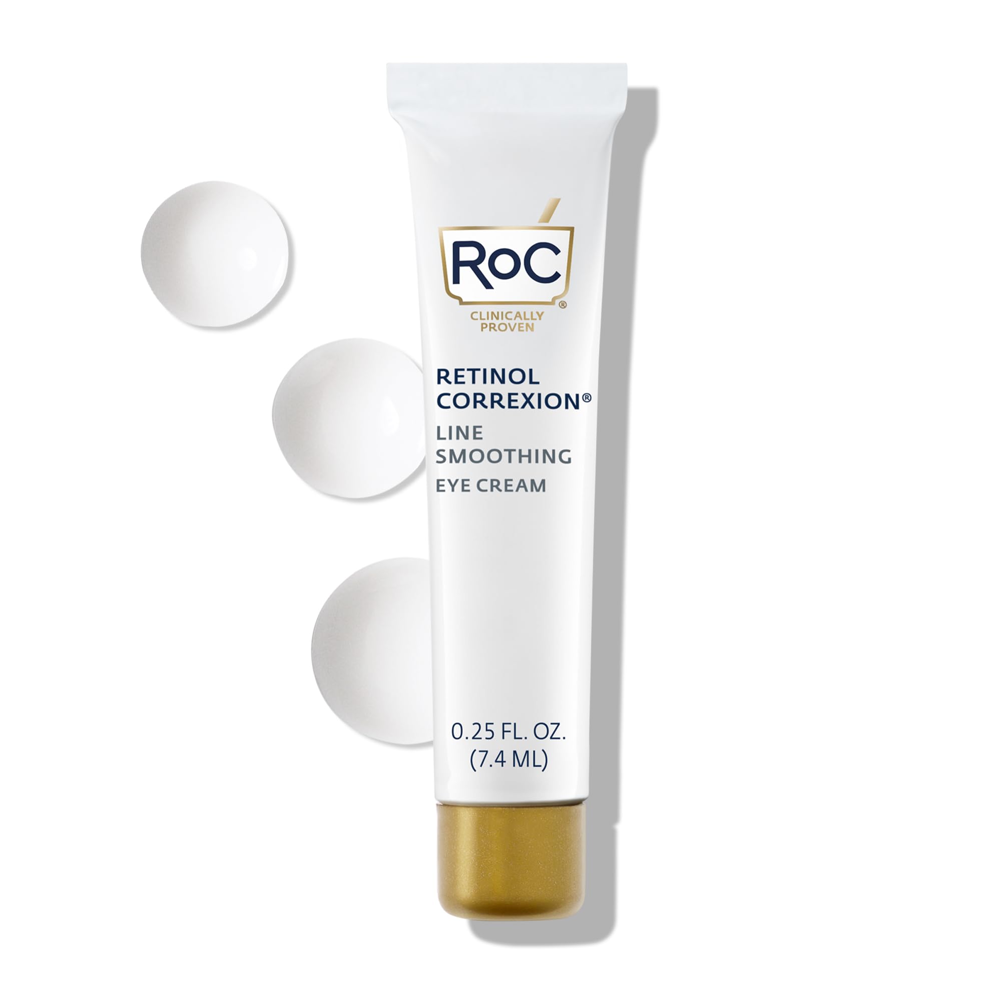 RoC Retinol Correxion Eye Cream Mini for Dark Circles & Puffiness, Daily Wrinkle Cream, Anti Aging Line Smoothing Skin Care Treatment, .25 Ounces
