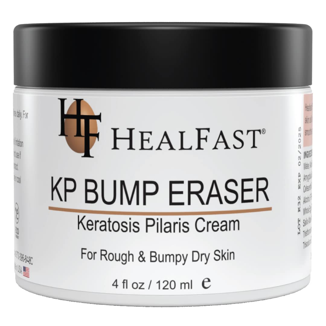 HealFast KP Bump Eraser Cream 4 Oz – Soften, Nourish Rough and Bumpy Skin with 2% BHA – Keratosis Pilaris - For All Types – No Scrubbing Required – Fragrance and Paraben Free