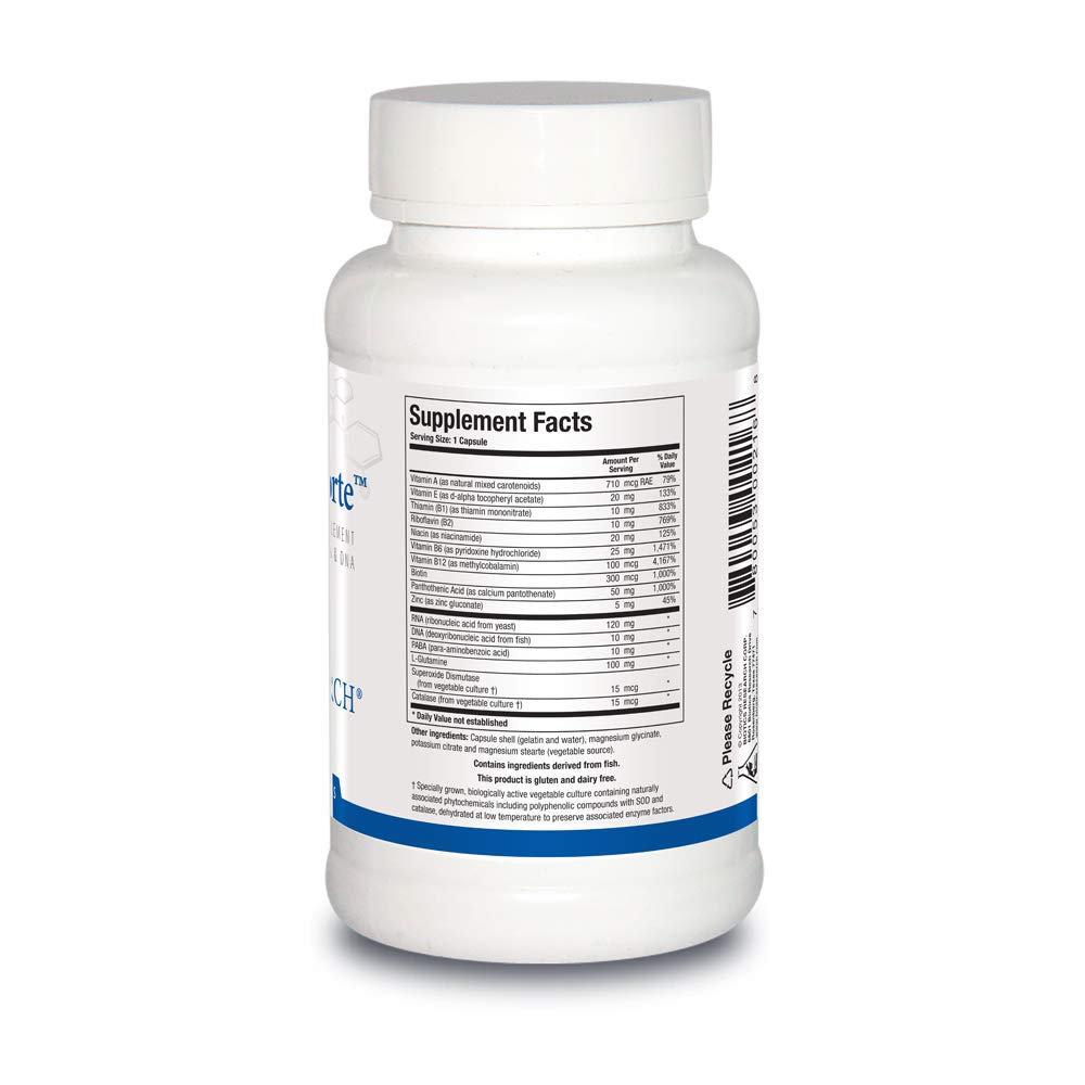 Biotics Research Nuclezyme-Forte – RNA/DNA B-Complex. Supplemental Source of RNA and DNA. Fortified Multivitamin/Mineral Formula 90 Caps.