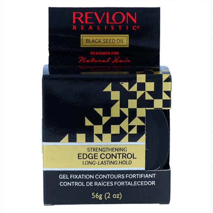 Revlon Realistic Black Seed Oil Strengthening Edge Control Long-lasting Hold, 2 Oz