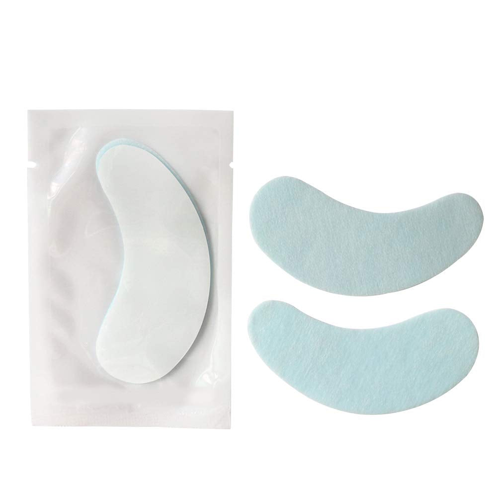 MyAoKuE-UP Clear/Blue: 100 Pairs Eye Gel Pads Lint Free Under Eye Patches Eyelash Extensions Eyes Mask Lash Extension Cosmetic Tool Kit, Clear/Blue