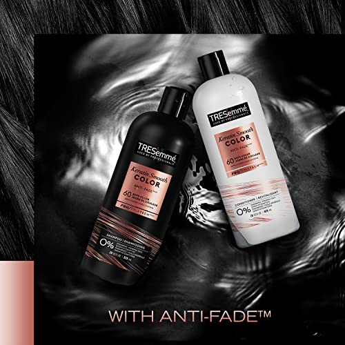 TRESemmé Shampoo and Conditioner, Keratin Smooth Color – Anti-Fade, Anti-Frizz Hair Products for Color-Treated Hair, 28 Oz Ea