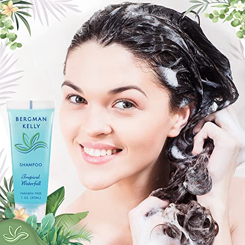 Bergman Kelly - Travel Shampoo and Conditioner Set - 1 fl oz, 100 Pieces, Tropical Waterfall - Delight Your Guests with Invigorating and Refreshing Hotel Toiletries and Guest Hospitality in Bulk
