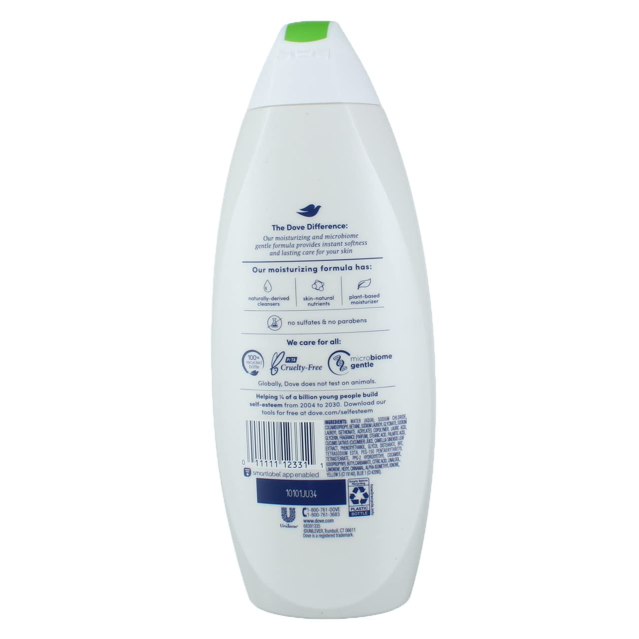 Dove Refreshing Body Wash Revitalizes and Refreshes Skin Cucumber and Green Tea Effectively Washes Away Bacteria While Nourishing Your Skin, 22 oz