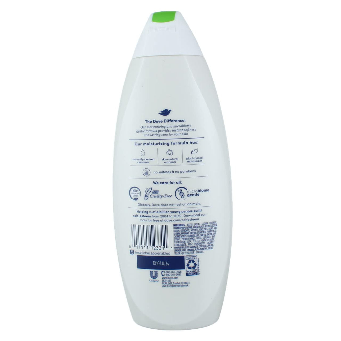 Dove Refreshing Body Wash Revitalizes and Refreshes Skin Cucumber and Green Tea Effectively Washes Away Bacteria While Nourishing Your Skin, 22 oz