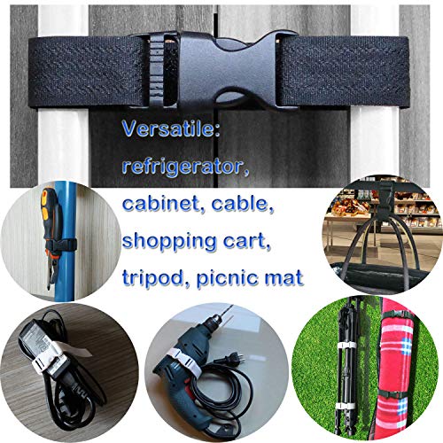 Vukgahao Cabinet Locks,Childproof Refrigerator Child Safety Locks for Double Door Fridge,Kitchen Storage Doors (Black, 14)