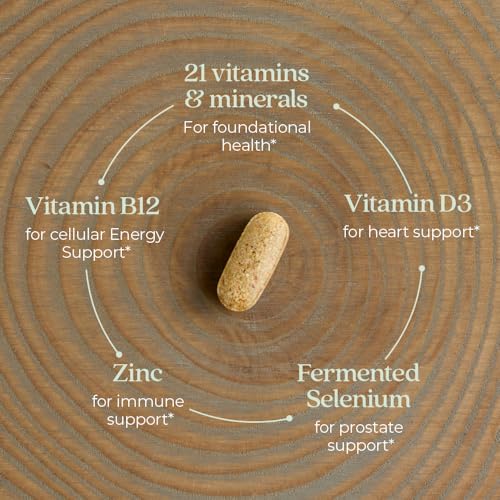 New Chapter Men's Multivitamin for Immune, Stress, Heart + Energy Support with Fermented Nutrients - Every Man's One Daily, Made with Organic Vegetables & Herbs, Non-GMO, Gluten Free - 96 ct