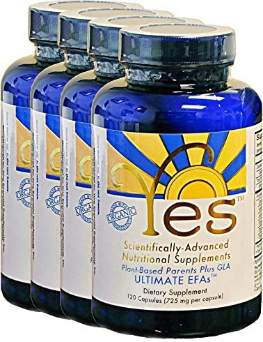 Fish Oil Omega 3 Supplements Alternative-YES Omega 3 & 6 Fatty Acid - Burpless, Plant Based - DHA, EPA, SDA - Cholesterol, Heart, Skin, Energy, Eyes, Immunity Support by YES (4 x 120 Gel caps)
